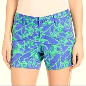 Lilly Pulitzer Callahan Shorts "Multi Lilly Loves Hawaii" Elephants Green Size 6